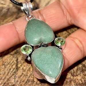 Green Aventurine Quartz Pendant 2 1/4”